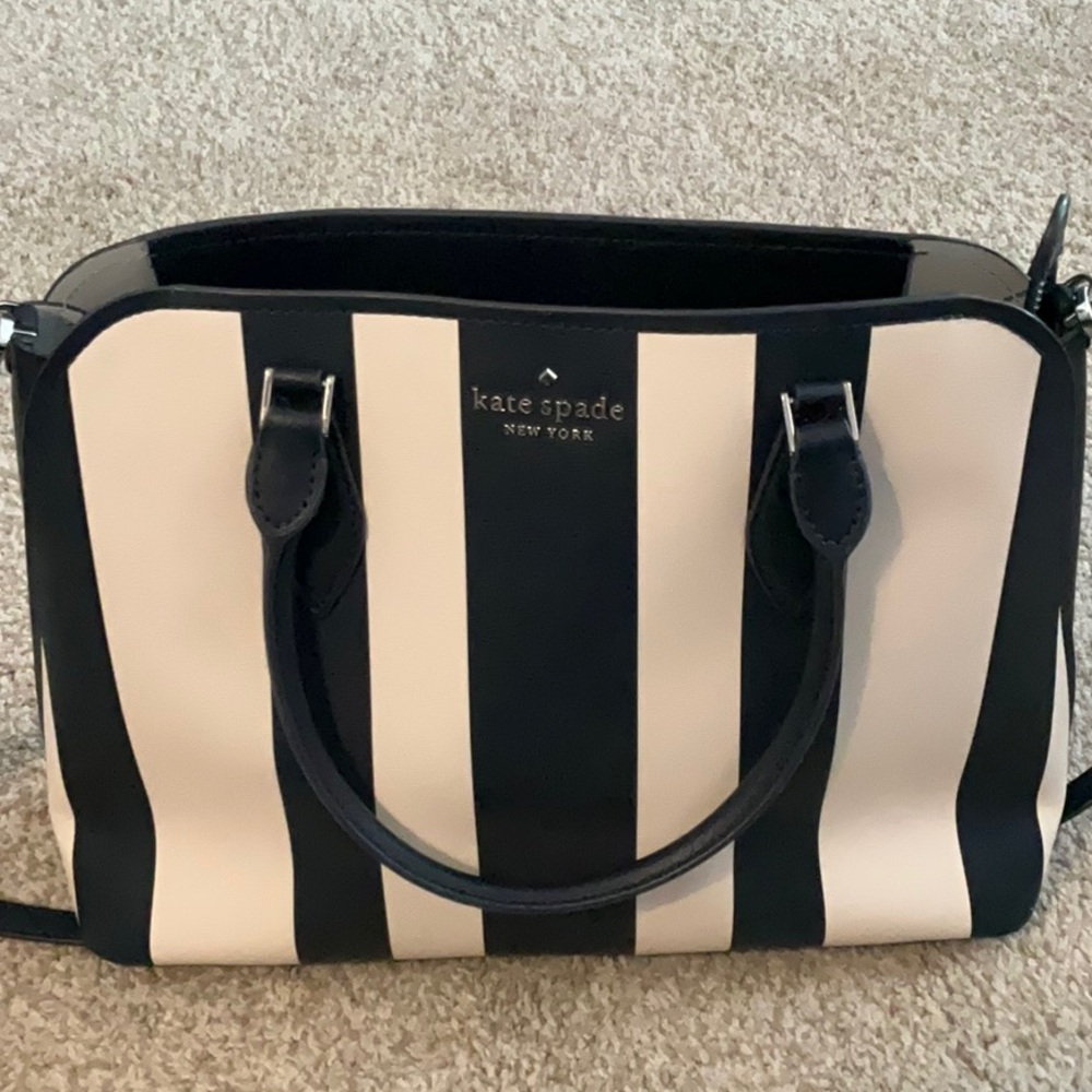 Kate Spade Black and White Striped Women's Bag